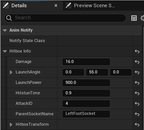 Hitbox Animation State Details Panel